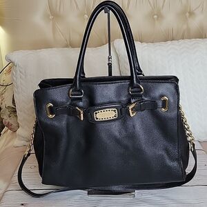 MICHAEL Michael Kors Large Black Leather Shoulder Bag